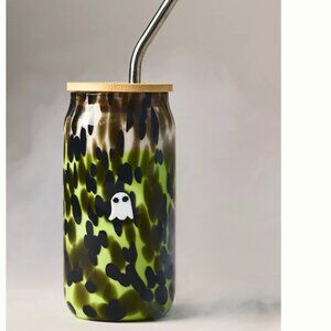 NWT Anthropologie Ghost Tumbler Mystic Confetti Icon Juice Glass Tumbler w Lid